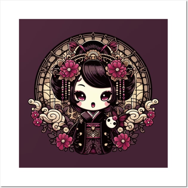 Geisha Gothic Lolita Kawaii Wall Art by DesignDinamique